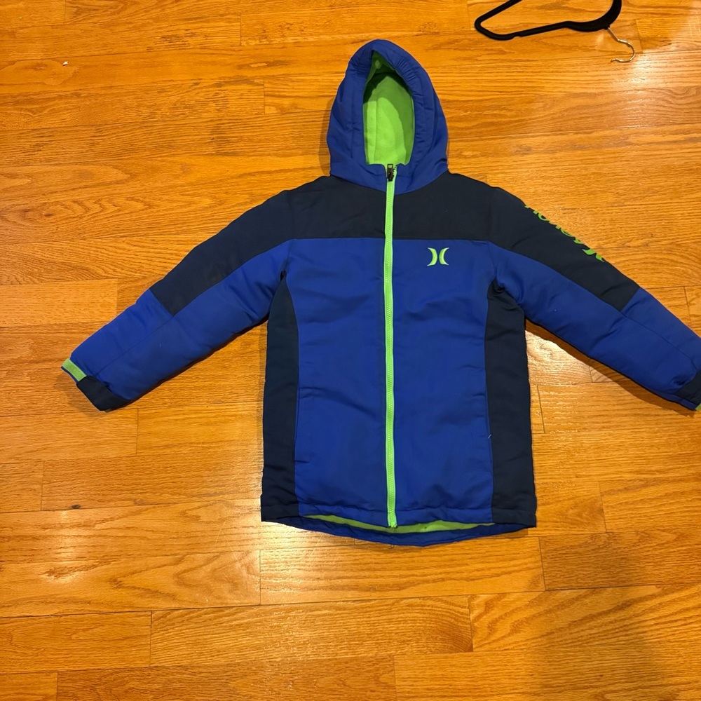 💜Hurley Blue and Lime Hooded Fleece Jacket